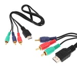 Adapter Multi Out Flat HDMI Male To 3 RCA Adapter VGA Cord Video Audio AV Cable