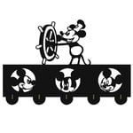 Mick Door Hooks,Disney Mickey Mouse Cartoon Animation Coat Hooks,Key Holder,Key Hanger For Wall、Entryway And Living Room -Unigue Gift-5 Hooks-20LB(Max)