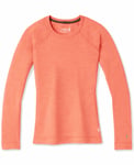 Smartwool Women's Classic Thermal Merino Base Layer Crew Sunset Coral Heather