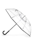Totes InBrella Parapluie à fermeture inversée, transparent, taille unique, parapluie Inbrella à fermeture automatique inversée avec crochet en J, coupe-vent et imperméable, claire, Taille unique,