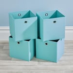 Cube Pack of Four Canvas Fabric 27cm Storage Insert Boxes