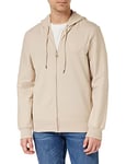 Emporio Armani Men's Textured Terry Jacket with Hood, Sand Yellow, M