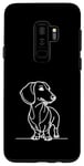Coque pour Galaxy S9+ One Line Art Dessin Wiener Dog
