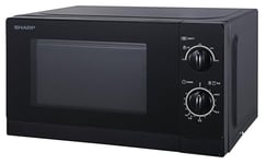 Sharp R20DKM 20L Solo Microwave Oven, 800W, Black