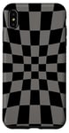 Coque pour iPhone XS Max Motif damier ondulé noir et gris