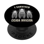 Survived Cicada Invasion Insect Bug Infestation Cicadas PopSockets Swappable PopGrip