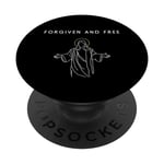 Forgiven And Free Jesus Halo - Minimalist Christian PopSockets Swappable PopGrip