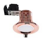 Pack of 6 - Modern Fire Rated Copper Effect GU10 Recessed Ceiling Downlights Spotlights With Warm White 5W LED Bulbs