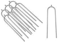 Upper Bounce Trampoline Stakes, Heavy Duty Ground Spike U-shaped Galvanised Steel, Wind Guard Anchors - Set Of 8