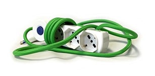 Merlotti Multiprise électrique avec câble H05VV-F 3 x 1,00, Vert, 35951