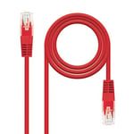 NanoCable 10.20.0201 - Câble Ethernet croisé RJ45 Cat.5e UTP AWG24, Rouge, 1mts