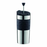 Bodum Coffee Travel Press With Extra Lid Stainless Steel Black 0.35 L 12 Oz