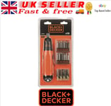 Black & Decker Screwdriver Battery Operated Cordless 6V 19 Inserts 4 Battery