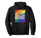 LGBTQ Flag Pride Month British Shorthair With LGBT Glasses Pullover Hoodie