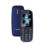 Logicom - Mobile Double Sim Le Posh 402, écran 1,77’’, Batterie de 1000 mAh, Autonomie jusqu'a 4h en Communication et Jusqu’à 200h en Veille, avec Une Fonction Torche - Bleu
