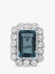 Milton & Humble Jewellery Second Hand 18ct White Gold Aquamarine & Diamond Cluster Ring
