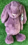 JELLYCAT Medium Bashful Plum Purple Bunny Rabbit Soft Toy BAS3PLUM Jelly Cat NEW
