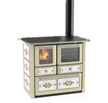 LINCAR Gaia 149 La Vl Poêle à Bois Avec Four Couleur Beige 7.36 Kw Chaud 166 m3
