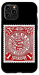 Coque pour iPhone 11 Pro Timbre Poste Impériale Chinoise Antique Dragon