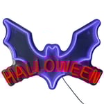 Fladdermus LED Skylt Halloween