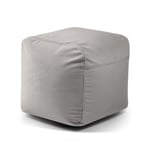 Plus 50 Barcelona sittpuff sammet OEKO-TEX ® (Färg: White Grey)