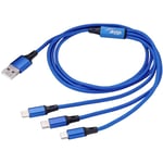Akyga - Câble usb usb-a mâle, Connecteur Lightning , usb-c® mâle, usb Micro-A mâle 1.20 m bleu AK-USB-27