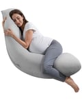VEVOR Coussin de Grossesse, Forme L, Oreiller de Maternité pour Femmes Enceintes, Oreiller Soutien Ergonomique Doux Respirant avec Housse Lavable, pour Dormir Côté, Soutien Tête, Cou, Ventre, Jambes
