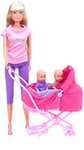 Simba Steffi Love and Sunny Twins, Twin Baby Dolls and Double Miniature Pram, 29 cm Doll with 12 Amazing Accessories, Ages 3+