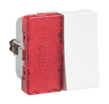 LK Fuga Afbryder 1-pol med rød lampe, 1M, Hvid