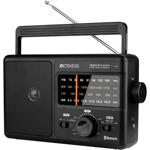 Portable Radio Mains/Battery | Transistor FM AM LW SW, Bluetooth, Vintage Black