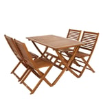 Acacia Hardwood 5pc Garden Furniture Set - Table & 4 Chairs