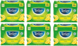 Tetley Green Tea Bags, Lemon, 50 Countpack of 6, 300 Count