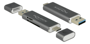 Card Reader USB Type-C / USB 3.1 Gen 1 Type-A > SD / MMC + Micro SD