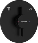 hansgrohe DuoTurn S - shower mixer conceiled for 2 functions, shower mixer tap round, single lever shower mixer for iBox universal 2, matt black, 75418670
