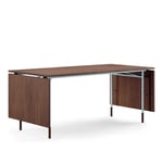 House of Finn Juhl - Nyhavn Dining Table, With Extensions, Top: Walnut, Base: Light Blue Steel