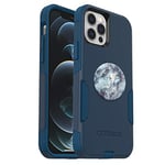 OtterBox Bundle COMMUTER SERIES Case for iPhone 12 & iPhone 12 Pro - (BESPOKE WAY) + PopSockets PopGrip - (Blue Marble)