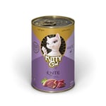 Kitty Cat Paté Canard, 6 x 400 g, Nourriture Humide pour Chat, sans céréales, avec Taurine, Huile de Saumon et Moule aux orles Verts, Aliment Complet à Haute teneur en Viande, fabriqué en Allemagne