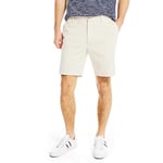 Nautica Men's Classic Fit Flat Front Stretch Solid Chino "Deck" Casual Shorts, Nautica Stone, 33W UK