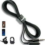 Headphone Extension Cable - 6 Audio Extension Cable - 3.5 Audio Cable - Aux TRRS Extension Cable 6ft - Aux Audio Cable Extension - Microphone Headphone PC Audio Extension Cable - Auxiliary Audio Cable