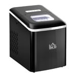 Svart Iskubsmaskin 12Kg/24H LED Självrengörande