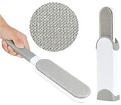 smzzz Home Furniture Pet Hair Remover Brush Efficient Double Sided Dog & Cat Hair Removal Tool with Self-Cleaning Base Perfect for Clothing Furniture Couch Carpet (Grey)