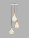 Tala Oak Triple Pendant Cluster Ceiling Light with Voronoi II 3W ES LED Dimmable Tinted Bulbs