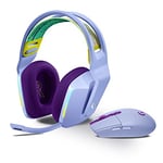 Logitech G733 LIGHTSPEED Wireless Gaming Headset with suspension headband, LIGHTSYNC RGB, Blue VO!CE mic technology and PRO-G audio drivers- LILAC