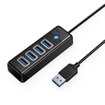 Orico USB-A Hub 4x USB-A 3.0, 15cm - Svart