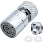 360° Swivel Kran Aerator Mässing 2 Lägen Justerbar Kökskran Filter Bubbler med Munstycksadapter - för Kranar med M22 Extern Trådmunstycke