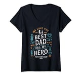 Womens "Best Dad , dad my hero tee Father's Day Special" V-Neck T-Shirt