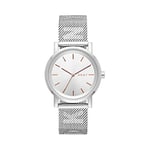 DKNY Watch for Women Soho, Three Hand Movement, 34 mm Silver Stainless Steel Case with a Stainless Steel Strap, NY2620