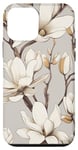 Coque pour iPhone 12 mini Motif Floral Bohème Floral Botanique Magnolia