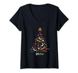 Womens Harry Potter Icon Christmas Tree V-Neck T-Shirt