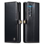 CaseMe Läderfodral Samsung Galaxy Z Fold 3 svart